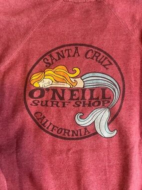 O'Neill maroon Santa Cruz Mermaid Surf Shop Tee
